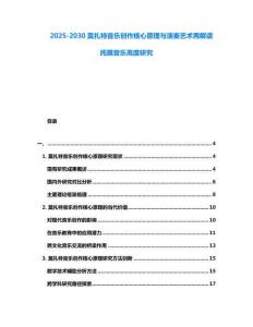 2025-2030莫扎特音樂(lè)創(chuàng)作核心原理與演奏藝術(shù)再解讀純屬音樂(lè)高度研究