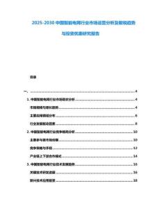 2025-2030中國智能電網行業市場運營分析及敏銳趨勢與投資優惠研究報告