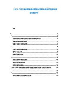 2025-2030深圳前海自由貿易試驗區分庭經濟創新與商業實踐分析
