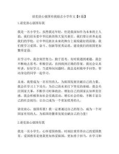 請黨放心強國有我勵志小學作文【6篇】