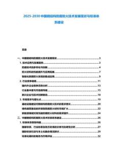 2025-2030中國鋼結構防腐防火技術發展現狀與標準體系建設