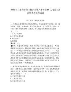 2025烏蘭察布市第三批次企業(yè)人才需求96人考前自測(cè)高頻考點(diǎn)模擬試題附答案