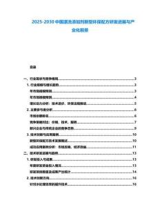 2025-2030中國漂洗添加劑新型環(huán)保配方研發(fā)進(jìn)展與產(chǎn)業(yè)化前景