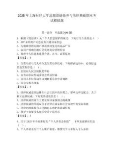 2025年上海財經大學思想道德修養與法律基礎期末考試模擬題附答案（預熱題）