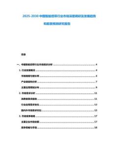 2025-2030中國智能紐帶行業(yè)市場深度調(diào)研及發(fā)展趨勢和前景預(yù)測研究報告