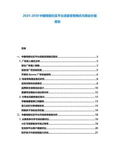 2025-2030中國(guó)母嬰社區(qū)平臺(tái)流量變現(xiàn)模式與商業(yè)價(jià)值報(bào)告