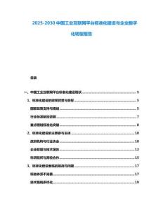 2025-2030中國工業互聯網平臺標準化建設與企業數字化轉型報告