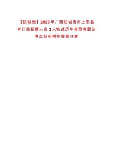【防城港】2025年廣西防城港市上思縣審計局招聘人員3人筆試歷年典型考題及考點剖析附帶答案詳解