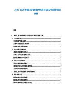 2025-2030中國門業(yè)專利技術布局與知識產權保護現狀分析
