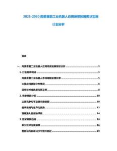 2025-2030南美喜鵲工業(yè)機器人應用場景拓展現(xiàn)狀實施計劃分析