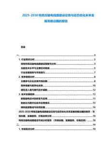 2025-2030特高壓輸電線路建設征詢與動態優化未來發展高瞻遠矚的報告