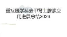 重癥醫學科去甲腎上腺素應用進展總結2026