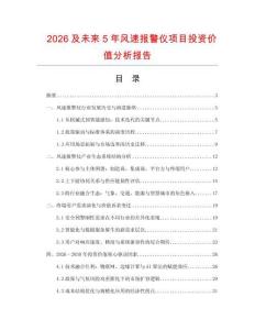 2026及未來5年風速報警儀項目投資價值分析報告