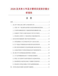 2026及未來5年顯示管項目投資價值分析報告