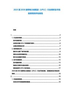 2025至2030通用電力線載波（UPLC）行業調研及市場前景預測評估報告