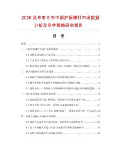 2026及未來5年中國護板螺釘市場數據分析及競爭策略研究報告