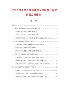 2026及未來5年撞擊流反應(yīng)器項(xiàng)目投資價(jià)值分析報(bào)告