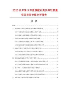 2026及未來5年氫溴酸右美沙芬軟膠囊項目投資價值分析報告
