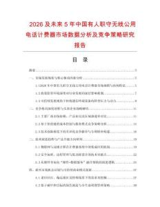 2026及未來5年中國有人職守無線公用電話計費器市場數據分析及競爭策略研究報告