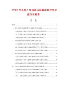 2026及未來5年自動送料器項目投資價值分析報告
