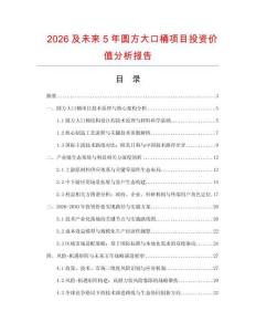2026及未來5年圓方大口桶項目投資價值分析報告