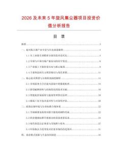 2026及未來5年旋風集塵器項目投資價值分析報告