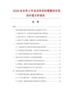 2026及未来5年电话单机防雷器项目投资价值分析报告