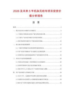 2026及未來5年機雜無紡布項目投資價值分析報告