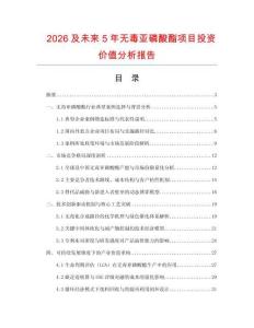 2026及未來5年無毒亞磷酸酯項(xiàng)目投資價(jià)值分析報(bào)告