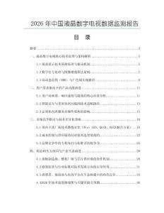 2026年中國液晶數(shù)字電視數(shù)據(jù)監(jiān)測報告