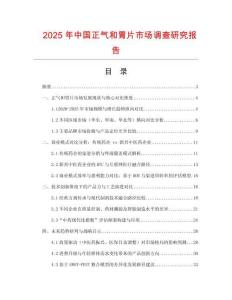 2025年中國正氣和胃片市場調查研究報告