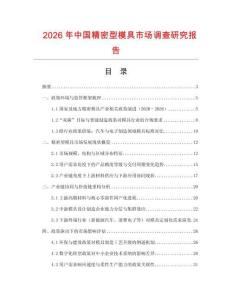 2026年中國精密型模具市場調查研究報告
