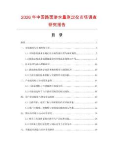 2026年中國路面滲水量測定儀市場調查研究報告