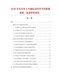 2026年及未來5年編織品項目市場數據調查、監測研究報告