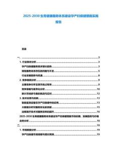 2025-2030生育健康服務體系建設孕產婦保健措施實施報告