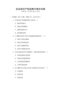 企業知識產權戰略與保護試卷