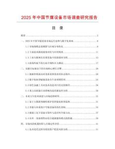 2025年中國節(jié)煤設(shè)備市場調(diào)查研究報(bào)告