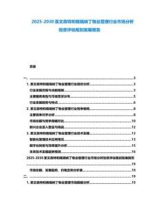 2025-2030圣文森特和格瑞納丁物業管理行業市場分析投資評估規劃發展報告