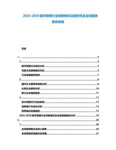 2025-2030數字營銷行業創新模式深度研究及全域營銷趨勢發展