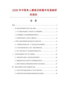 2026年中國單人摸高訓練器市場調查研究報告