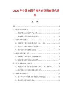 2026年中國光面手推夾市場調查研究報告