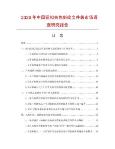 2026年中國紐扣實色斜紋文件袋市場調查研究報告