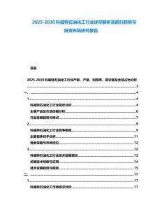 2025-2030科威特石油化工行業詳盡解析及前行趨勢與投資布局研究報告