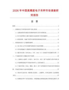 2026年中國高精度電子吊秤市場調查研究報告