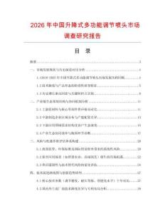 2026年中國升降式多功能調節噴頭市場調查研究報告