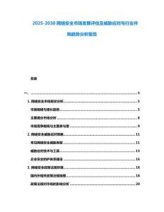 2025-2030網(wǎng)絡(luò)安全市場發(fā)展評(píng)估及威脅應(yīng)對(duì)與行業(yè)并購趨勢分析報(bào)告