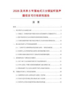 2026及未來5年落地式三分頻監(jiān)聽揚聲器項目可行性研究報告