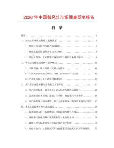 2026年中國鼓風灶市場調查研究報告