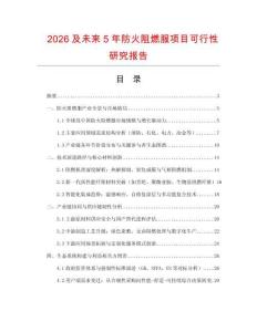 2026及未來5年防火阻燃服項目可行性研究報告