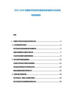 2025-2030中國電子簽名司法鑒定體系完善與行業(yè)滲透率預(yù)測報(bào)告